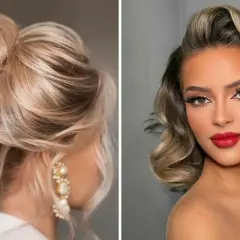 Eleganckie upięcie z perłami i fale w stylu retro – idealna fryzura na wesele dla każdej kobiety.