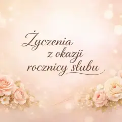 Eleganckie życzenia na 30 rocznicę ślubu, ozdobione pastelowymi różami i delikatnymi światłami.