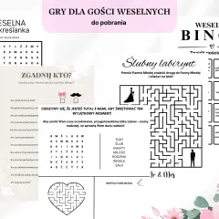 Gry weselne dla gości: wykreślanka, bingo, labirynt i zgadywanki. Zabawy, które umilą czas i sprawią radość!