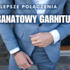 Jaka koszula do granatowego garnituru na wesele? Elegancki mężczyzna w szarym garniturze, biała koszula, bransoletki.