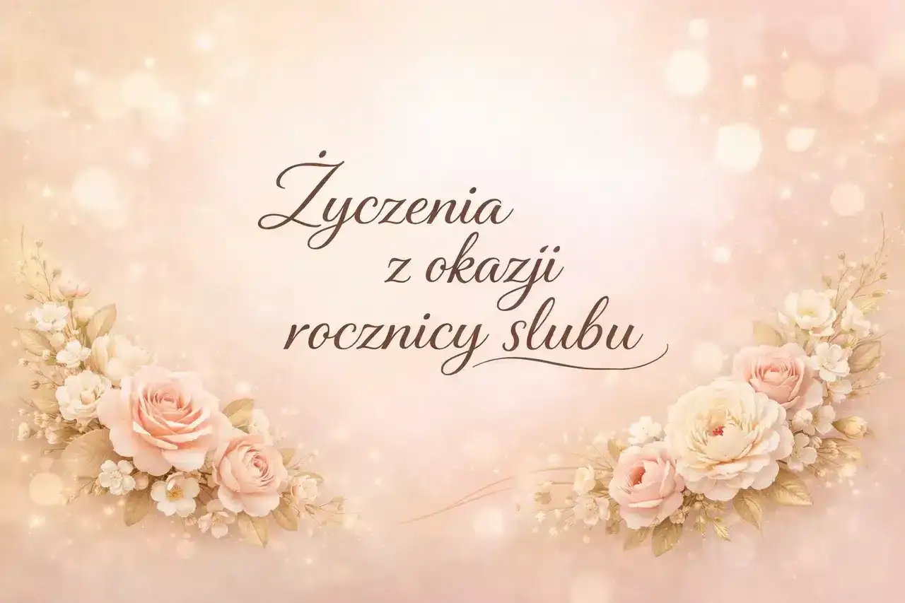 Eleganckie życzenia na 30 rocznicę ślubu, ozdobione pastelowymi różami i delikatnymi światłami.